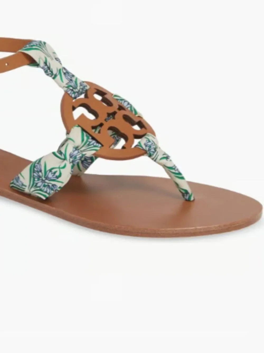 TORY BURCH tan leather scarf Miller sandal, 9